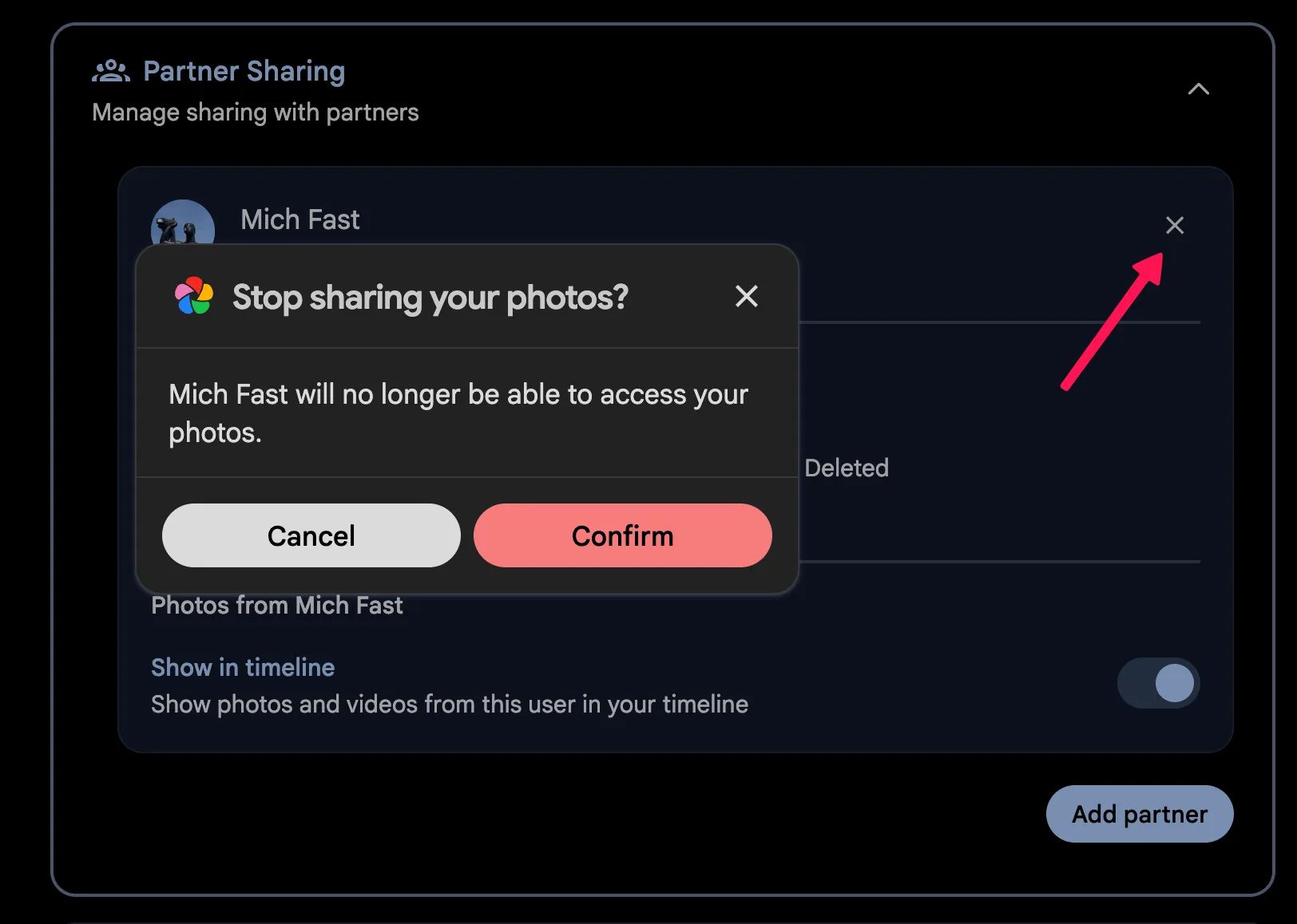 Remove Partner